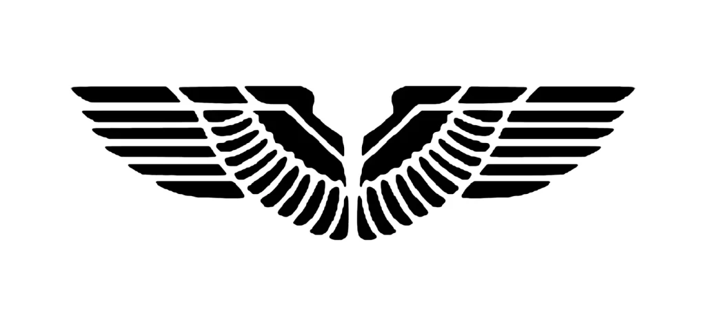 Wings Black White Symbol Logo