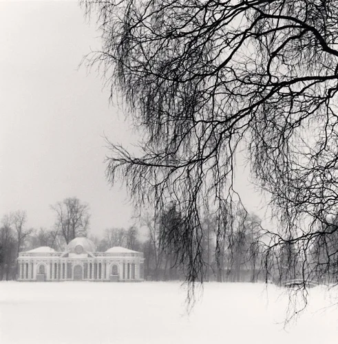 Winter Landscape Snowy Trees Building Dramatic Atmospheric
