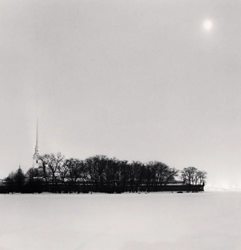 Winter Landscape Snowy Trees Silhouette Minimalist High Contrast