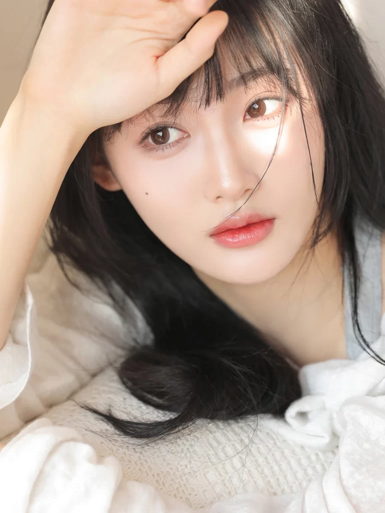Woman Black Hair White Clothing Soft