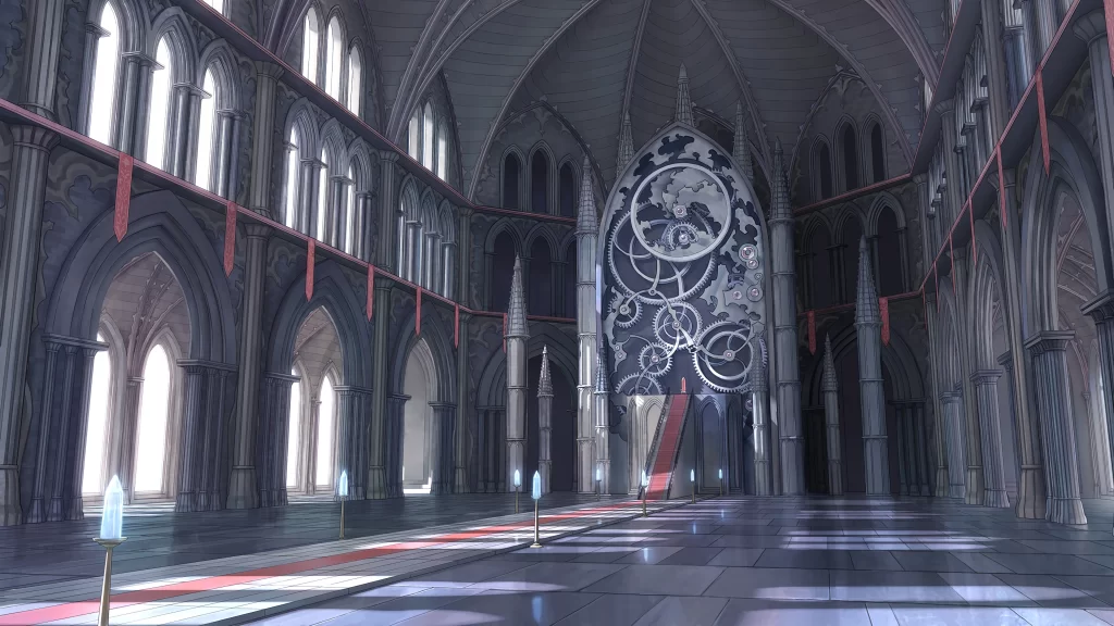 Woman Blonde Hair Gothic Dress Cathedral
