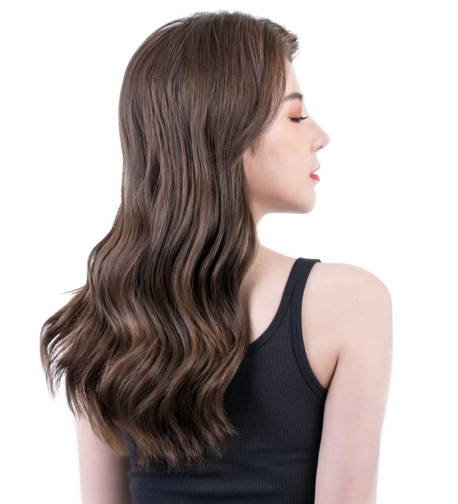 Woman Brown Hair Black Tank Top