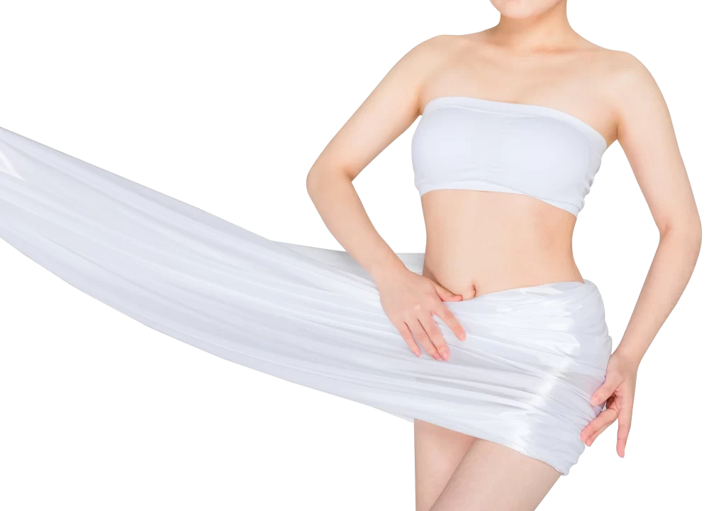 Woman Fashion White Fabric Artistic