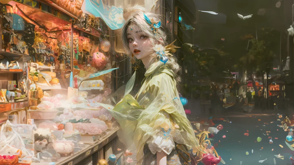 Woman Pastel Fantasy Market Traditional