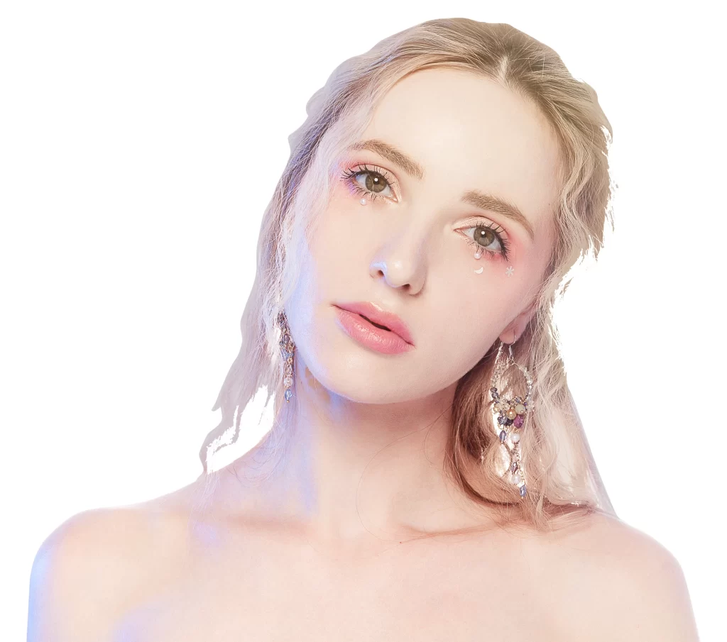 Woman Pastel Soft Dreamy Earrings Hair