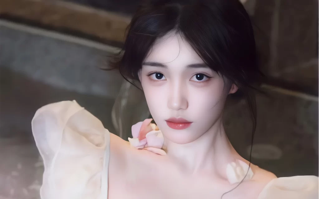Woman White Pink Soft Romantic