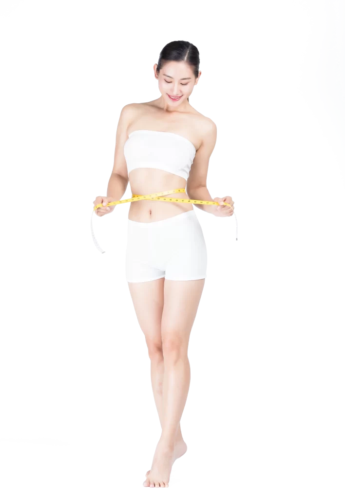 Woman Yellow Tape Measure White Clothing