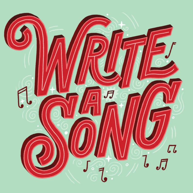 Write Song Red Green Typography