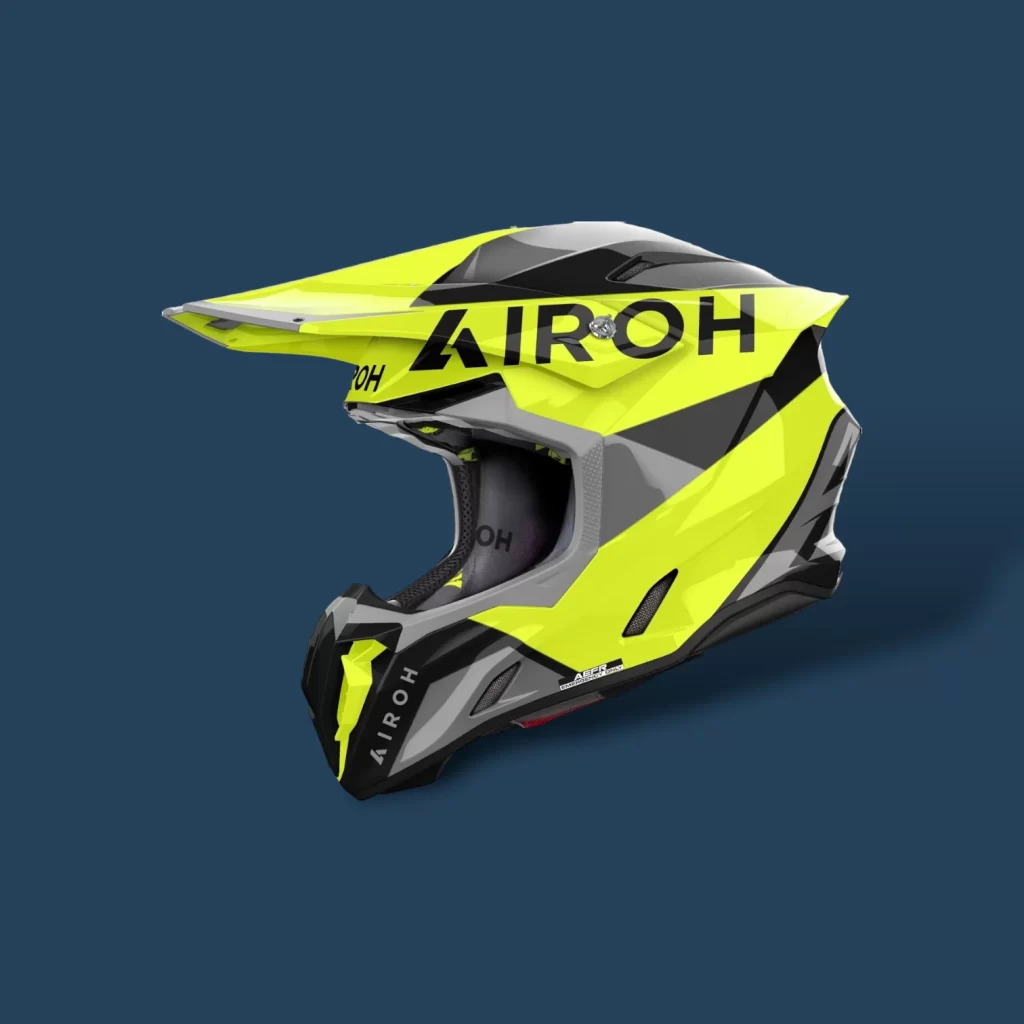 Yellow Black Geometric Airoh Helmet Motorcycle