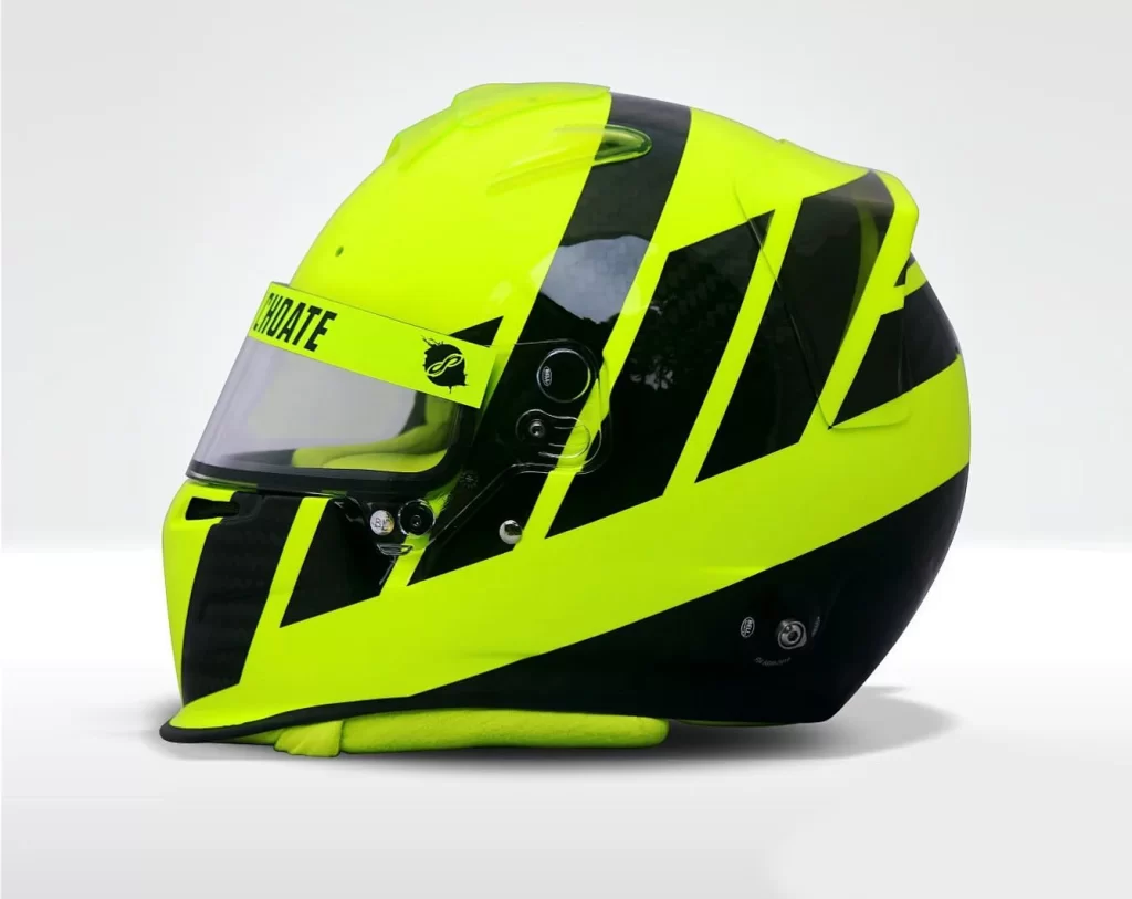 Yellow Black Stripes AlphaTauri Helmet Motorcycle
