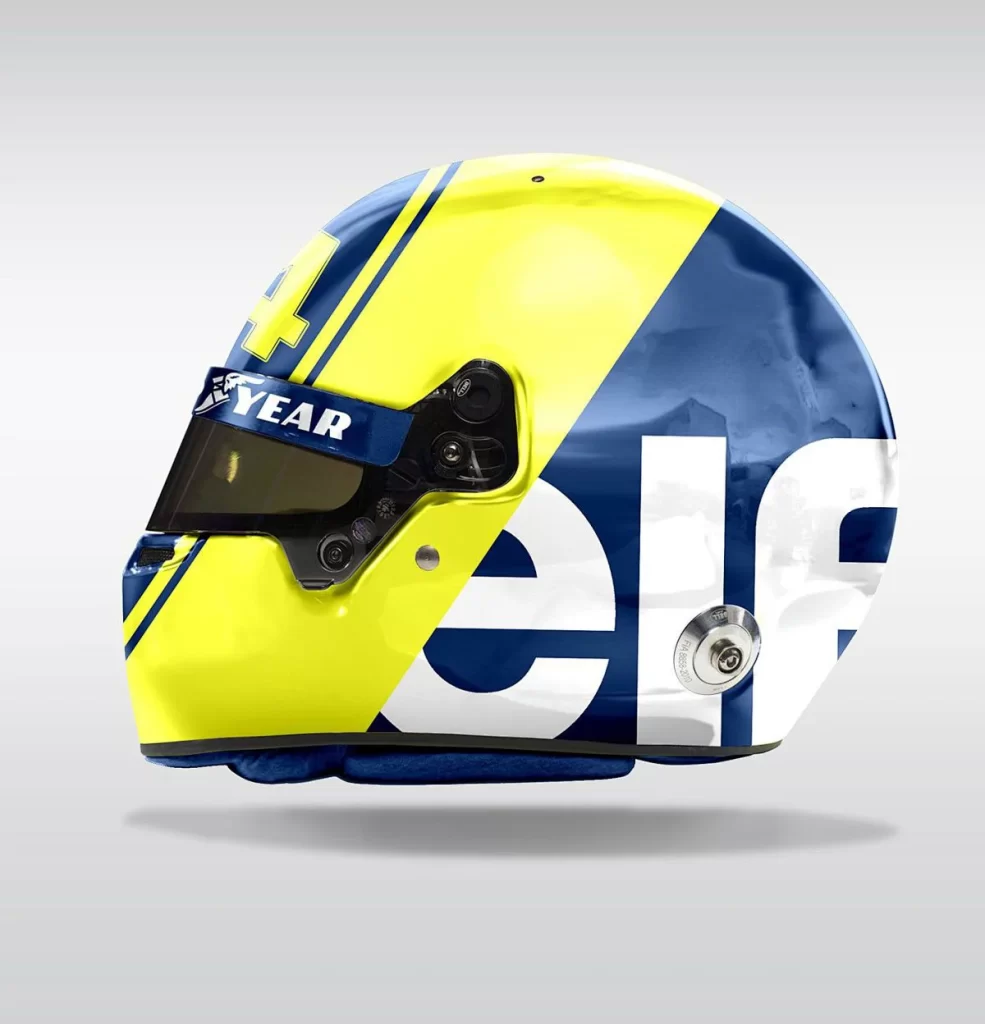 Yellow Blue Diagonal Stripe AGV Helmet Motorcycle