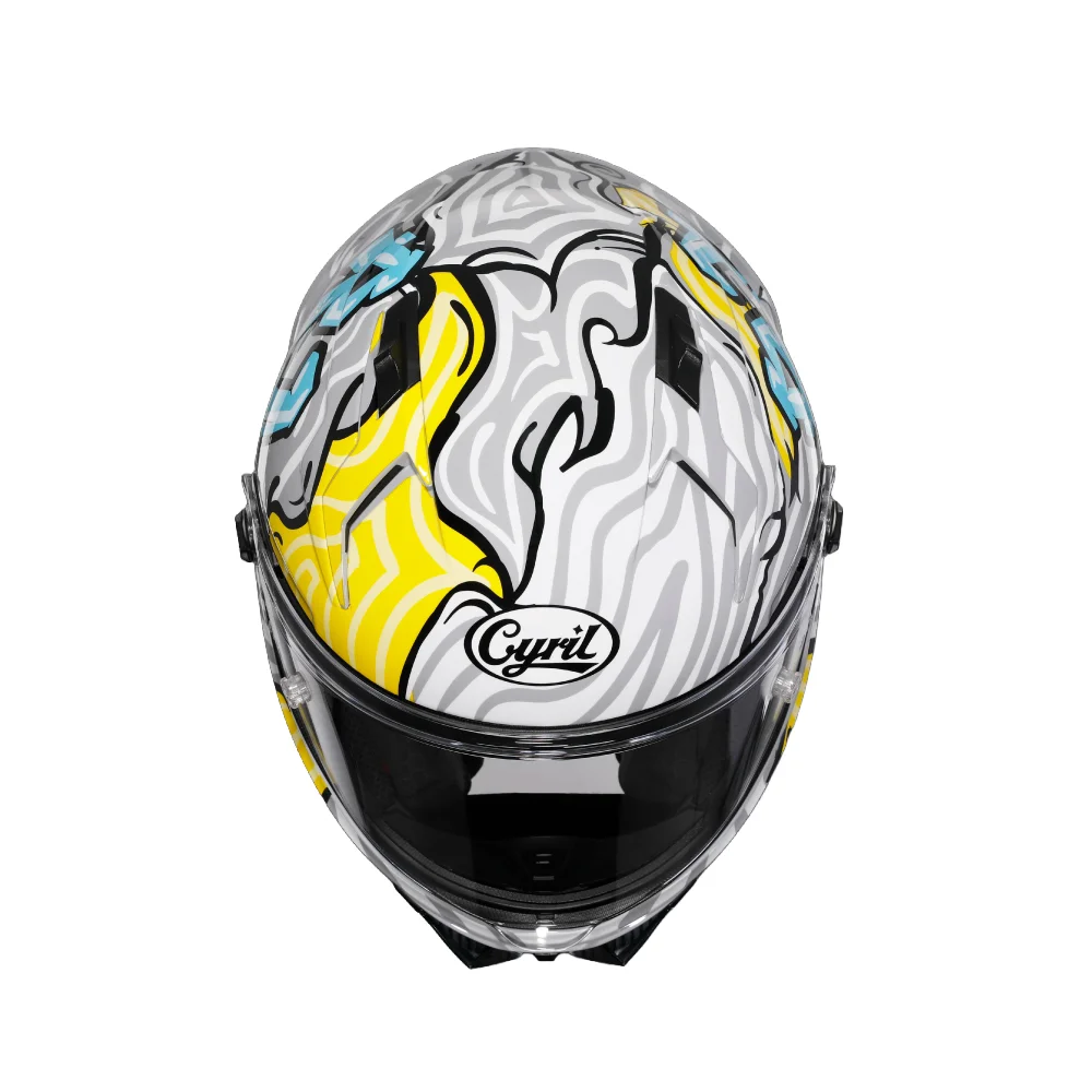 Yellow Gray Cyril Helmet Motorcycle