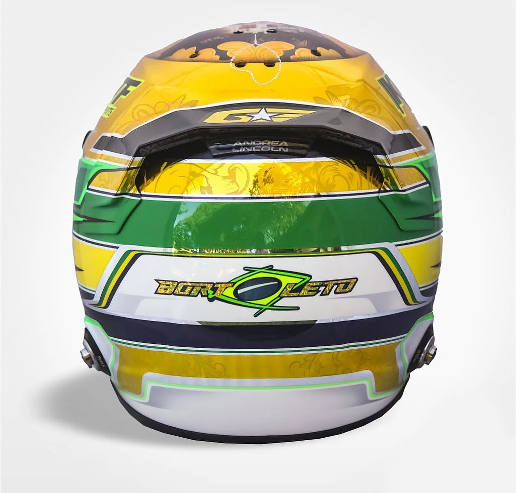 Yellow Green Black Racing Borletti Helmet Motorcycle