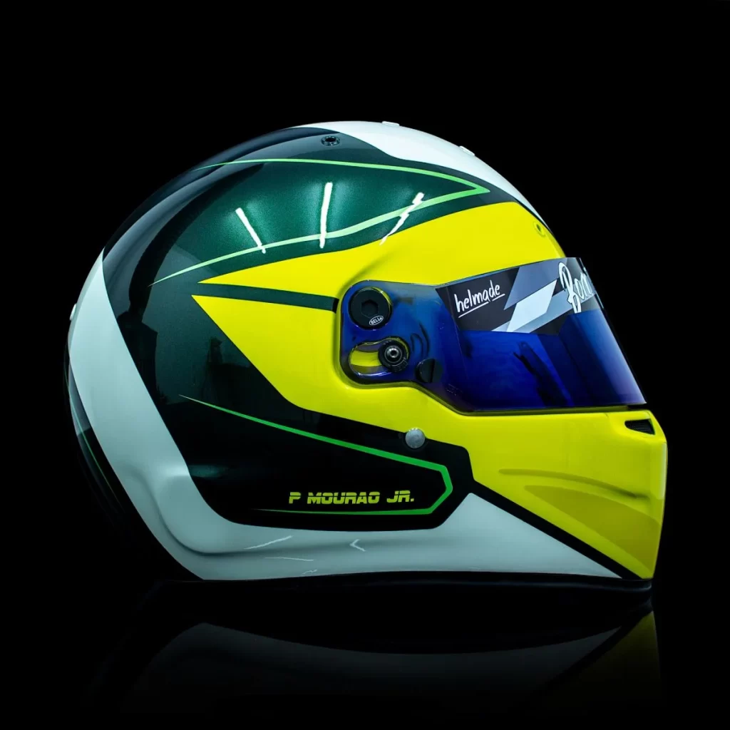 Yellow Green White Racing helmade Helmet Motorcycle