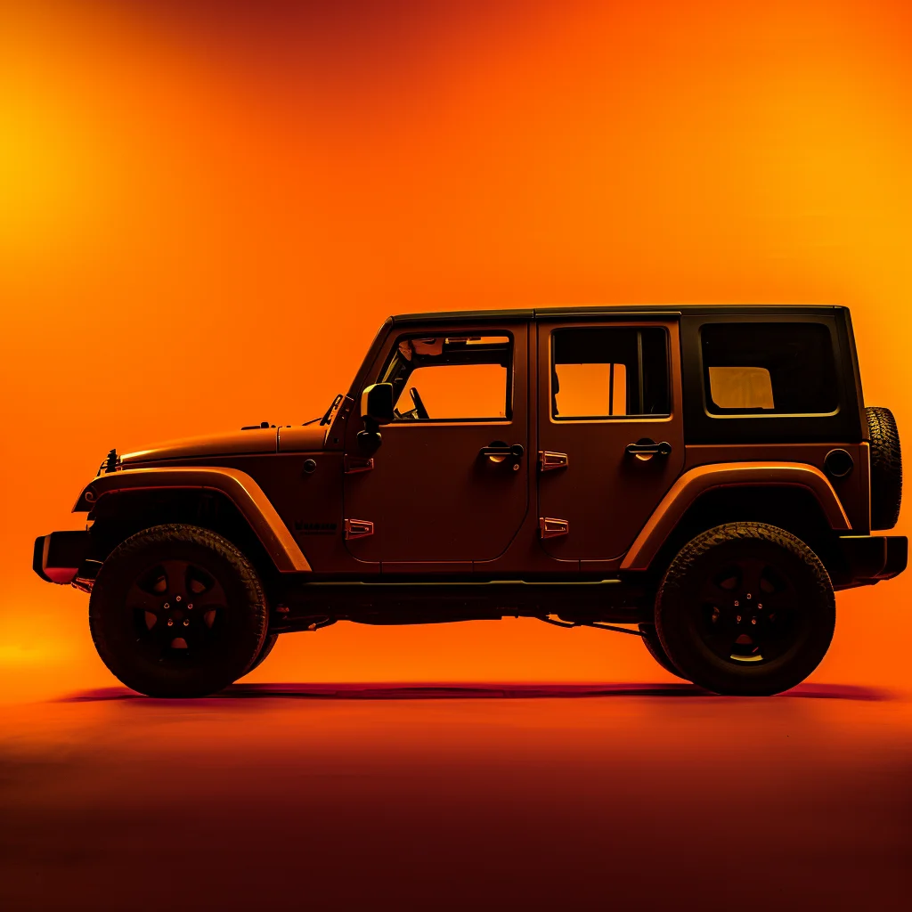 yellow orange front JEEP photography wrangler silhouette