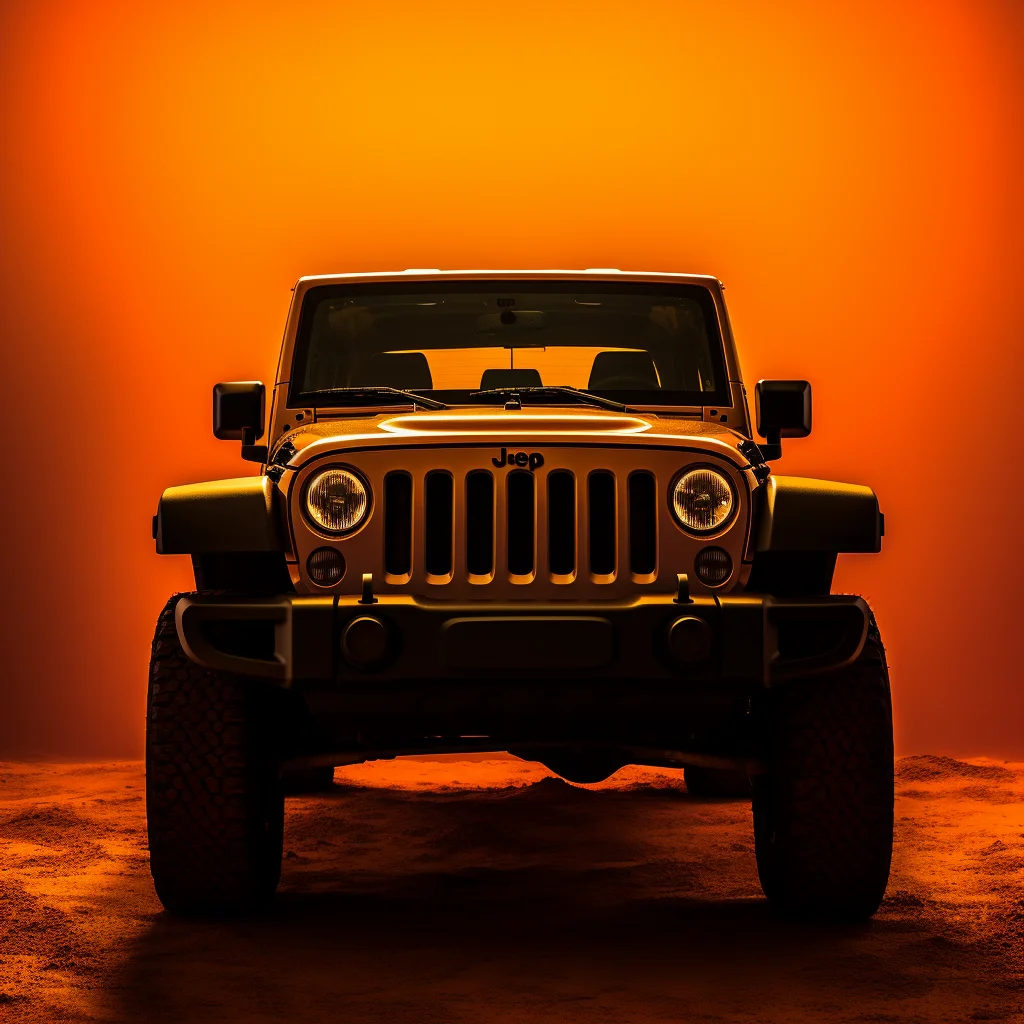 yellow orange silhouette wrangler front JEEP photography