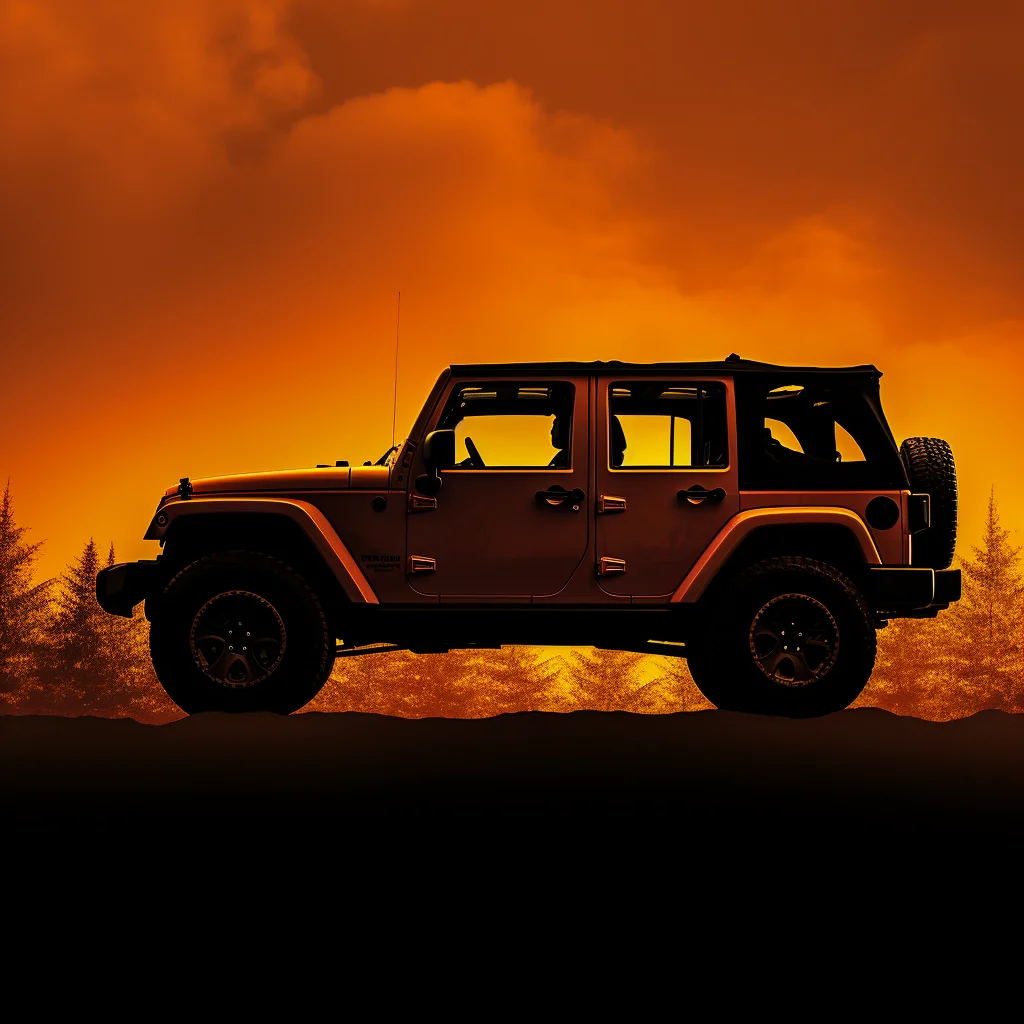 yellow wrangler photography JEEP orange front silhouette