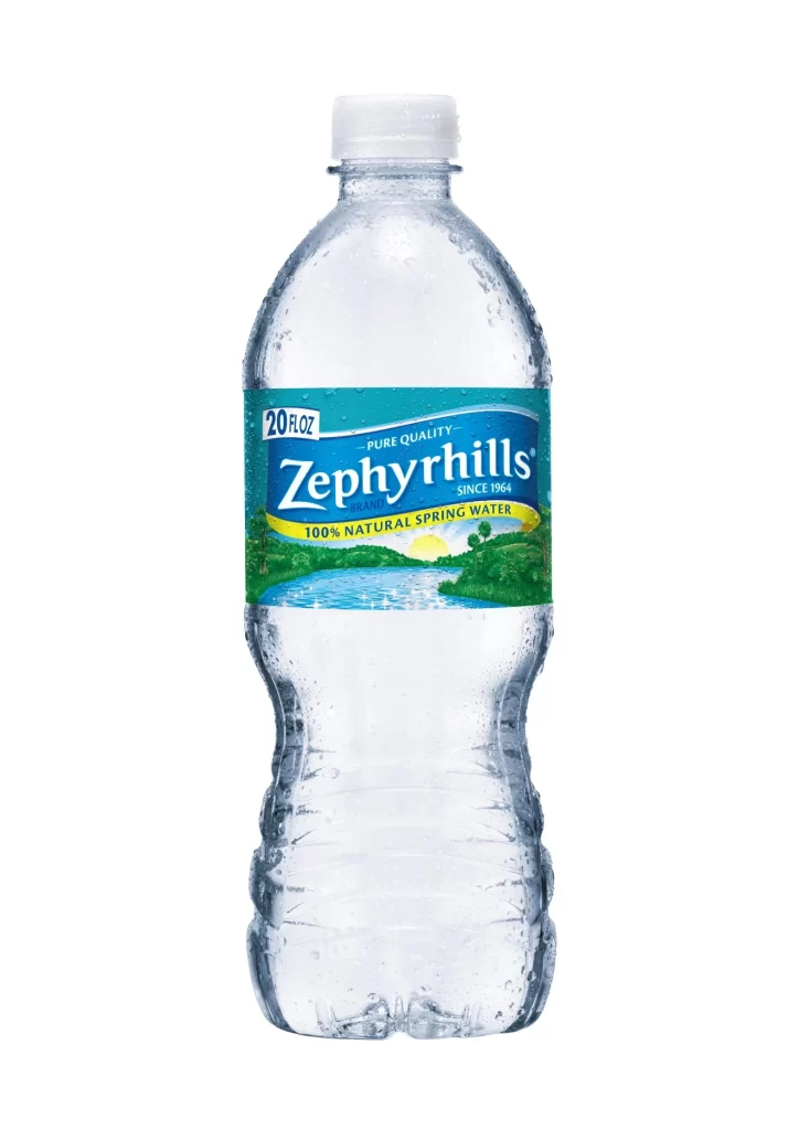 Zephyrhills Water Bottle Blue Green Packaging
