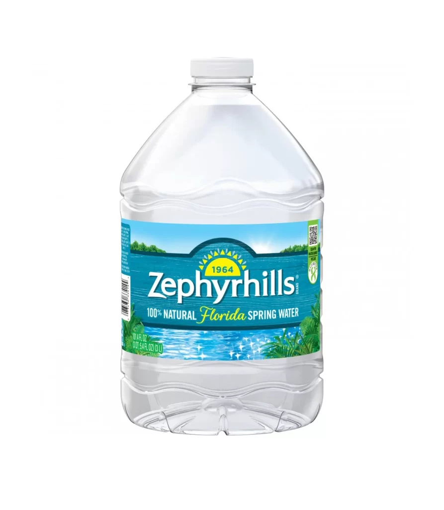 Zephyrhills Water Bottle Blue Green Packaging