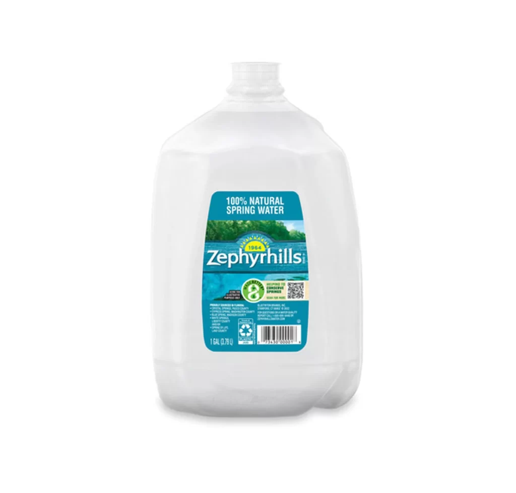 Zephyrhills Water Bottle White Blue Packaging