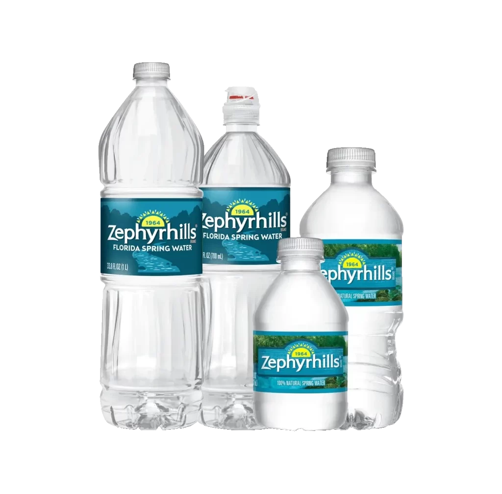 Zephyrhills Water Bottles Blue White Packaging