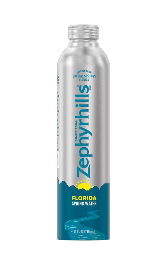 Zephyrhills Water Silver Blue Yellow Packaging
