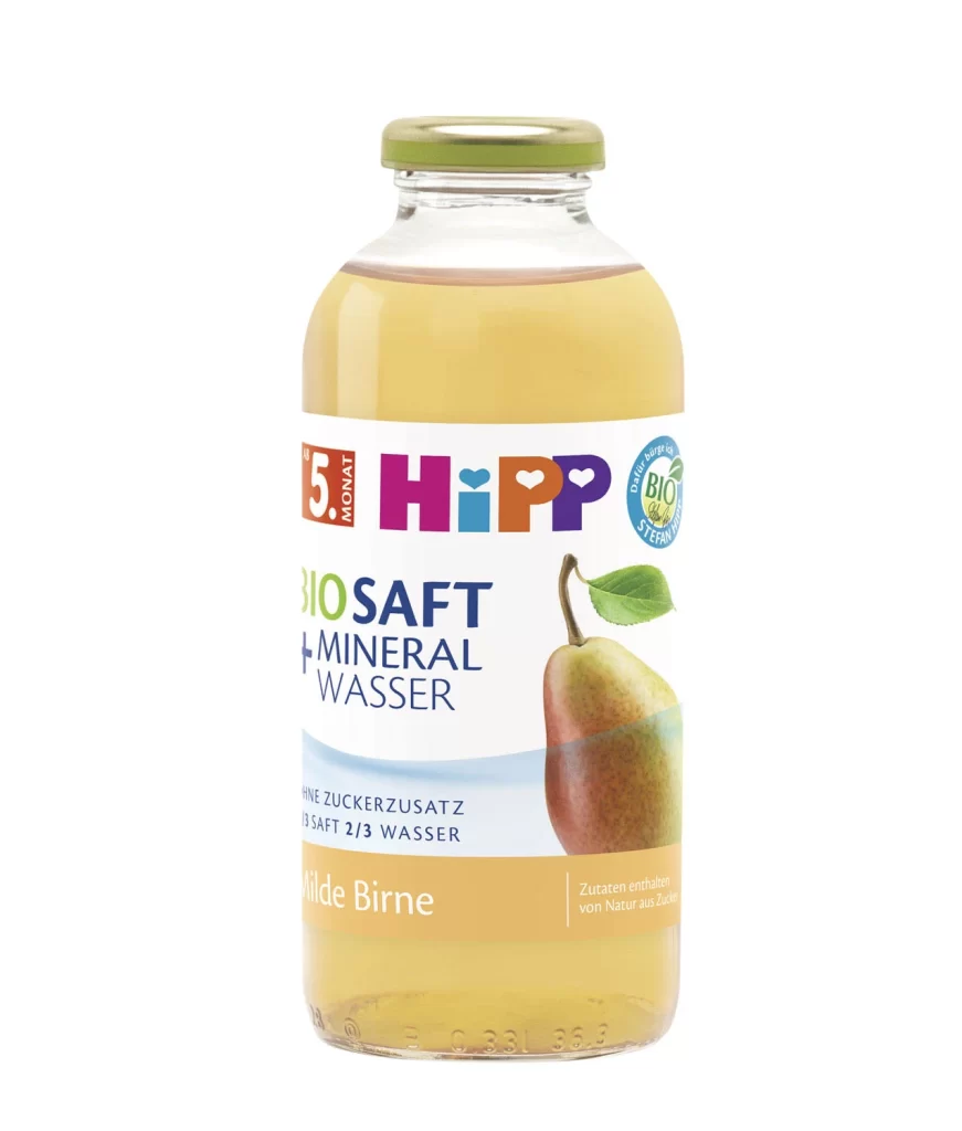 HiPP BIO Saft + Mineral Wasser Baby Juice Packaging