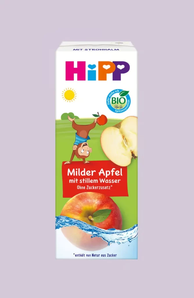 HiPP Milder Apfel mit stillem Wasser Baby Juice Packaging