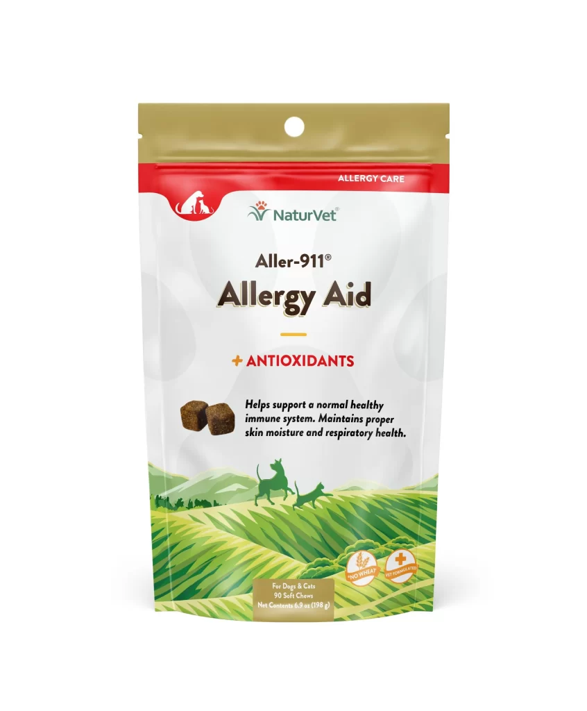 NaturVet Aller-911 Allergy Aid Antioxidants Pet Supplement Packaging