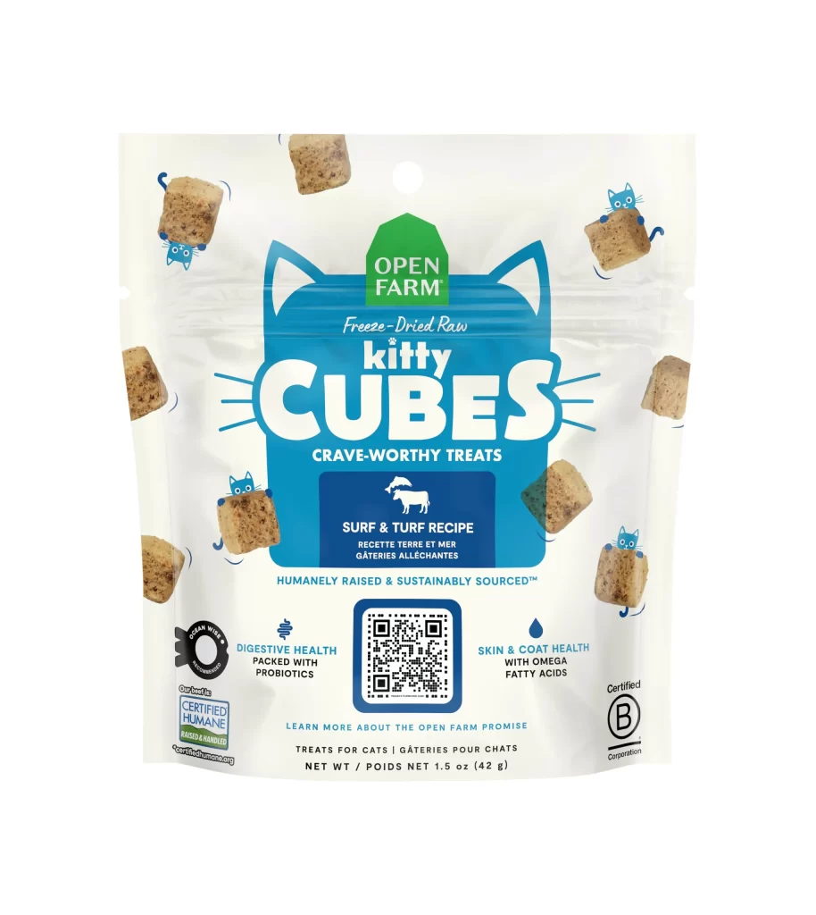 Open Farm Freeze-Dried Raw Kitty Cubes Dog Food Packaging
