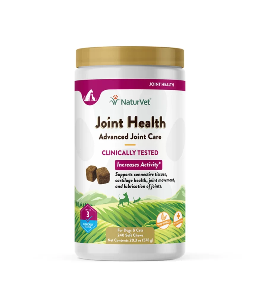 NaturVet Advanced Joint Care Increases Activity Pet Supplement Packaging