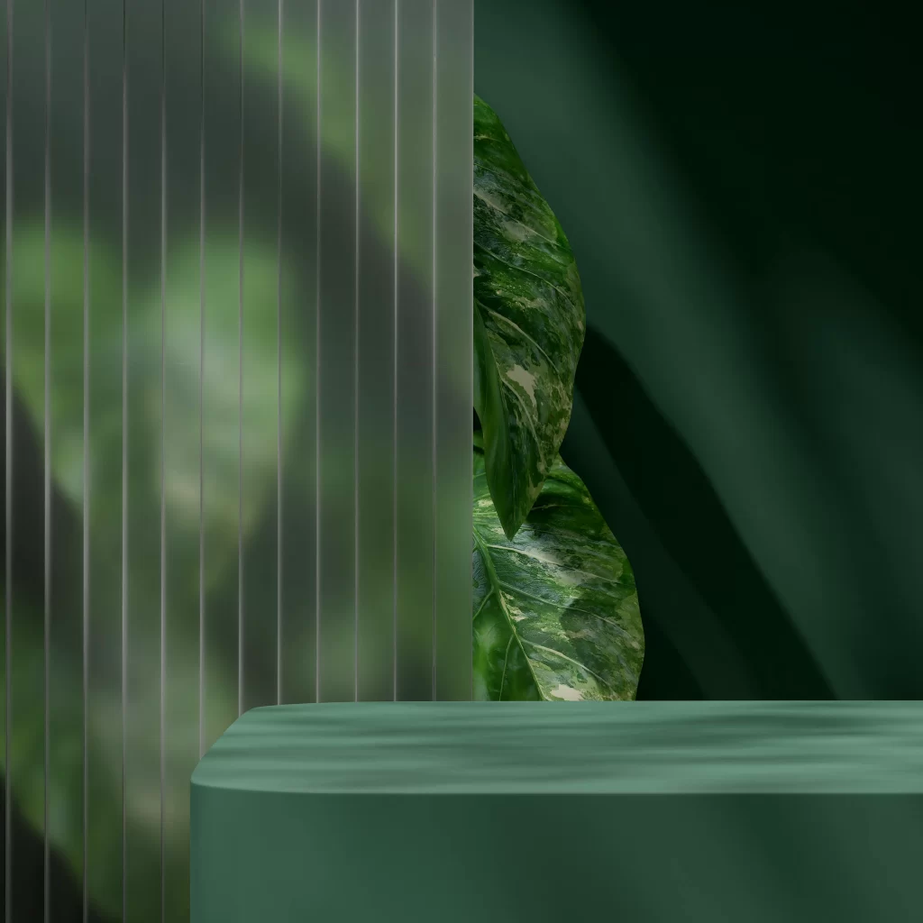 Green Vertical Line Display Platform 3D