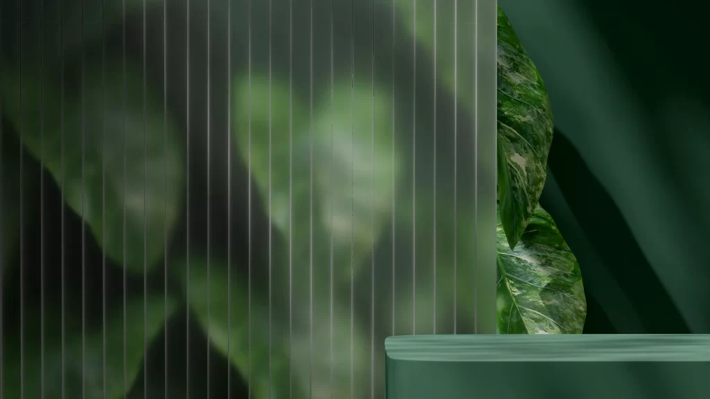 Green Vertical Line Display Platform 3D