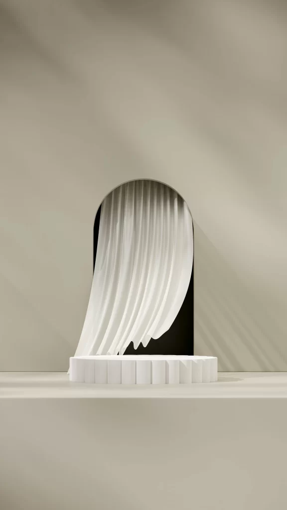 White Arch Display Stand 3D
