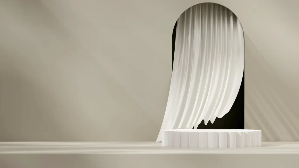 White Round Display Stand 3D