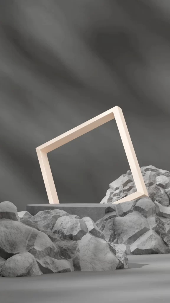 Beige Frame Display Stand 3D