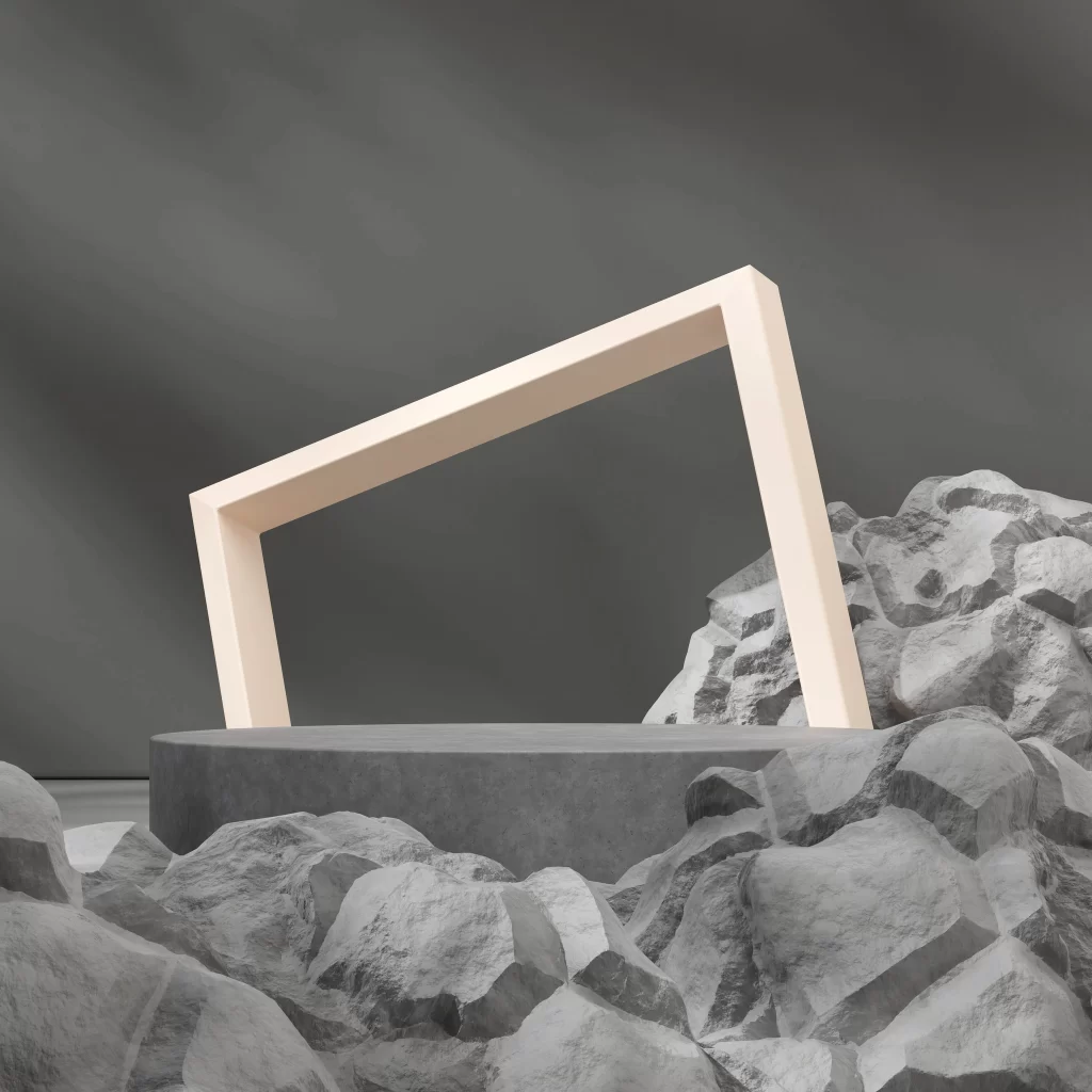 Grey Concrete Display Platform 3D