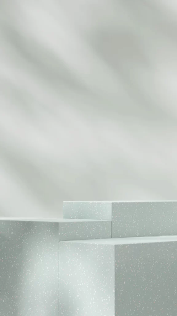 Grey Terrazzo Cube Display Platform 3D