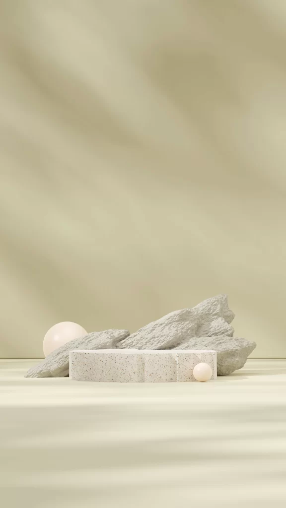 Beige Terrazzo Display Podium 3D