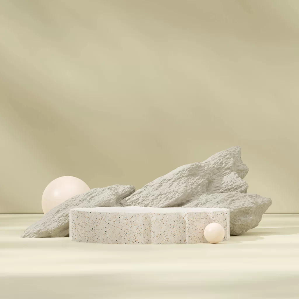 White Terrazzo Display Podium 3D