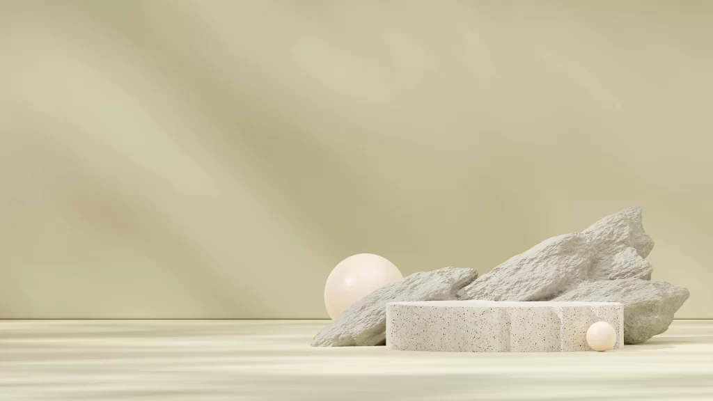 White Terrazzo Display Podium 3D