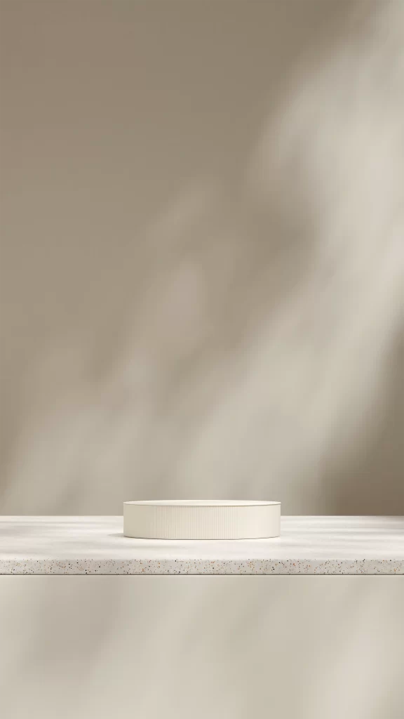 Beige Terrazzo Round Display Pedestal 3D