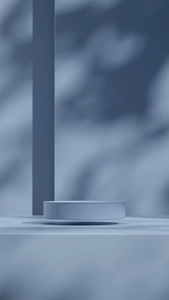 Blue Metallic Cylindrical Display Pedestal 3D
