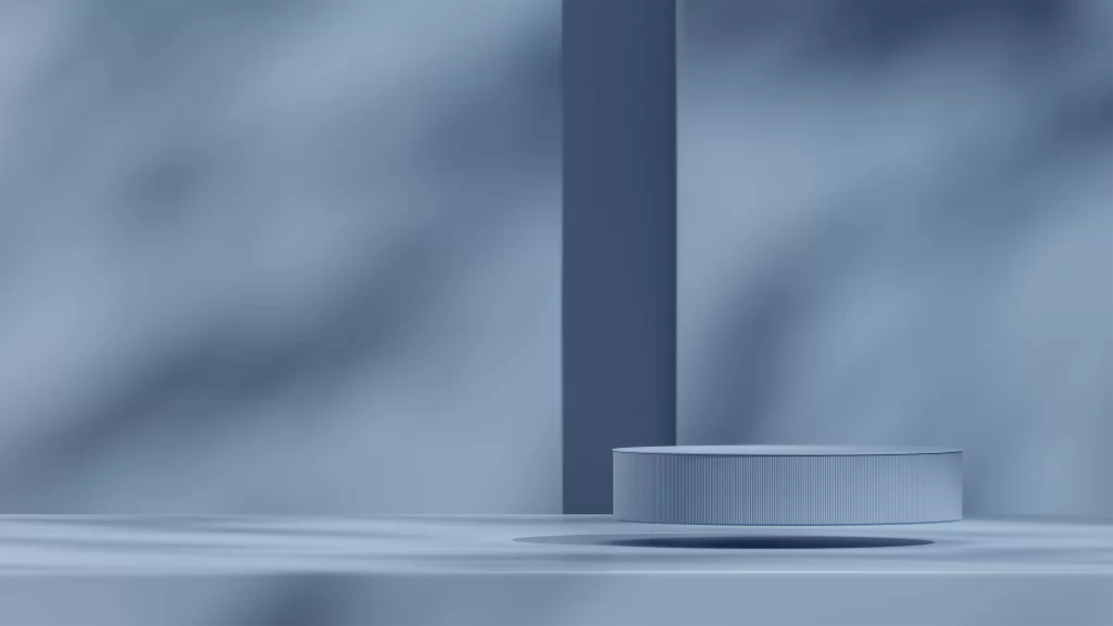 Blue Matte Cylindrical Display Pedestal 3D