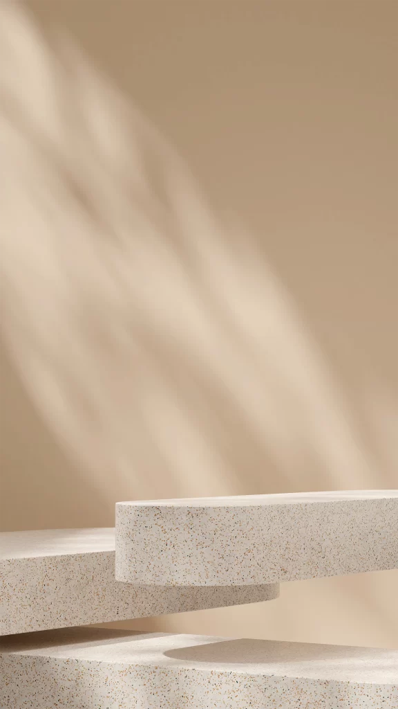 Beige Terrazzo Display Pedestal 3D