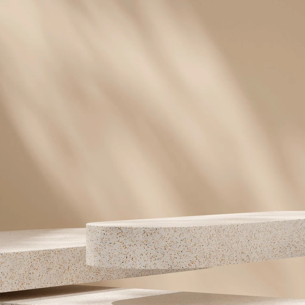 Beige Terrazzo Display Pedestal 3D