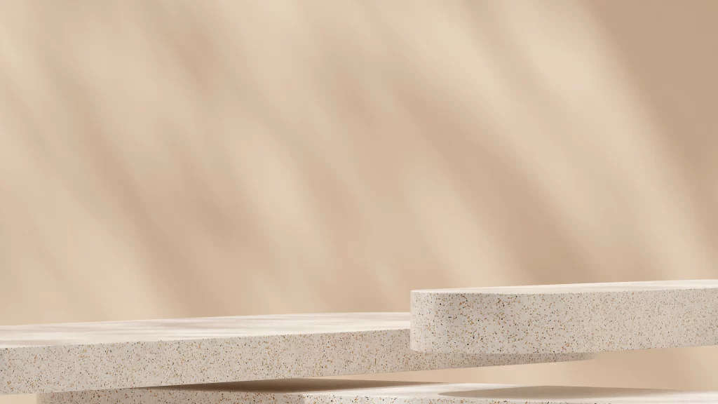 Beige Terrazzo Display Pedestal 3D