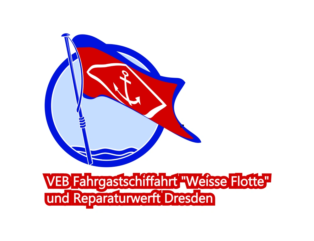 Fahrgastschiffahrt Weisse Flotte Reparaturwerft Dresden VEB Logo