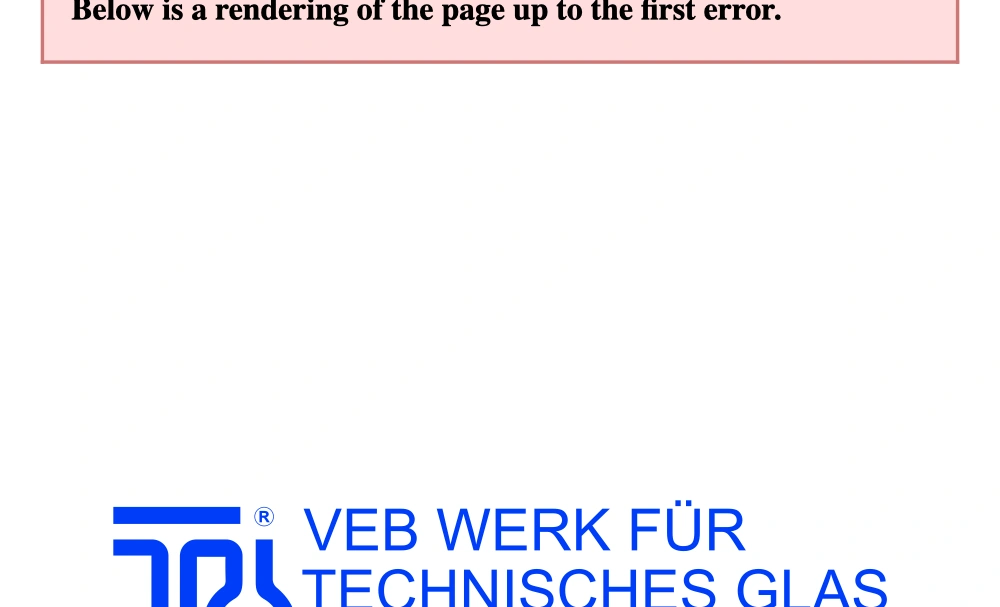 Signum VEB Werk Für Technisches Glas Ilmenau Logo