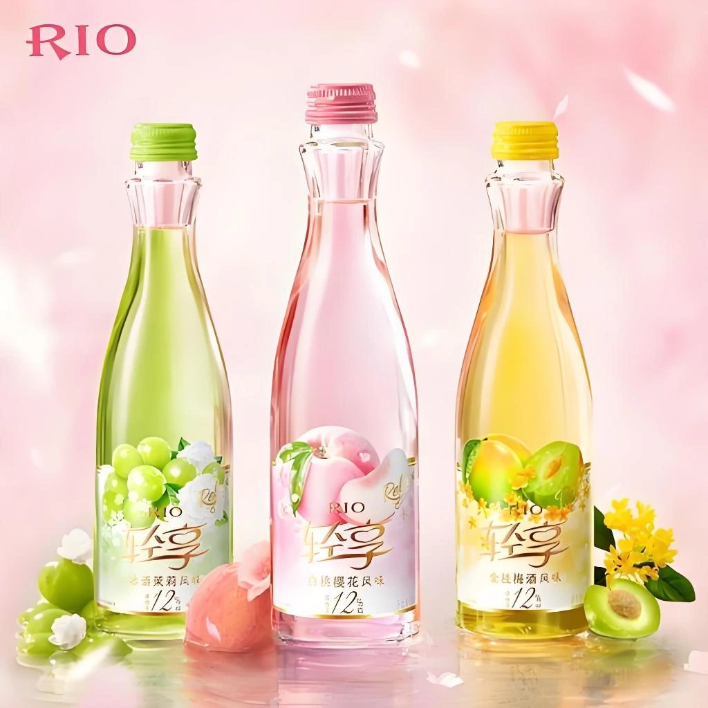 Rio Alcoholic Beverage Bottle Flavor variants: Grape, Peach, Plum